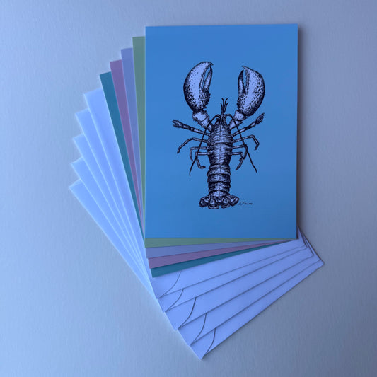 'Larry' Lobster Postcards - Pastel