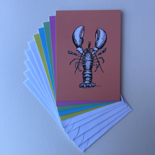 'Larry' Lobster Postcards - Neon