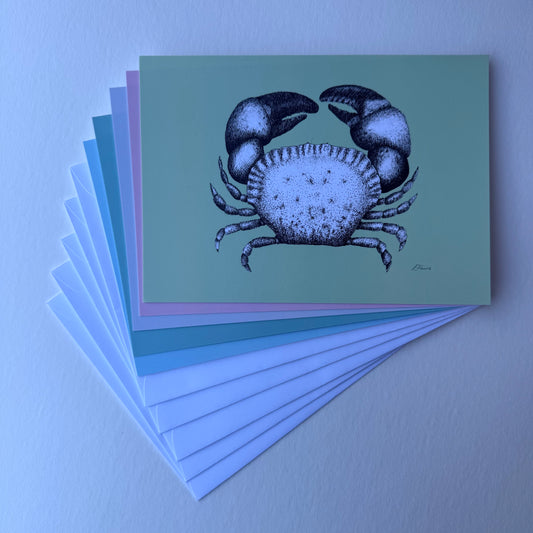 'Kevin' Cromer Crab Postcards - Pastel