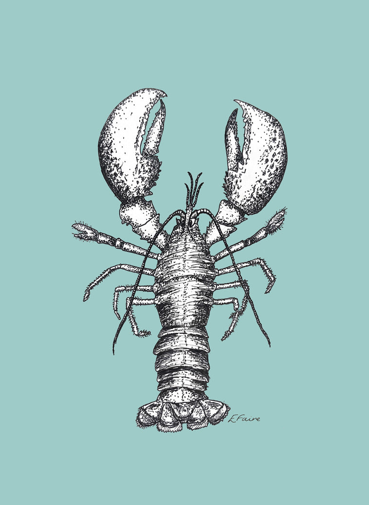 'Larry' Lobster Postcards - Pastel