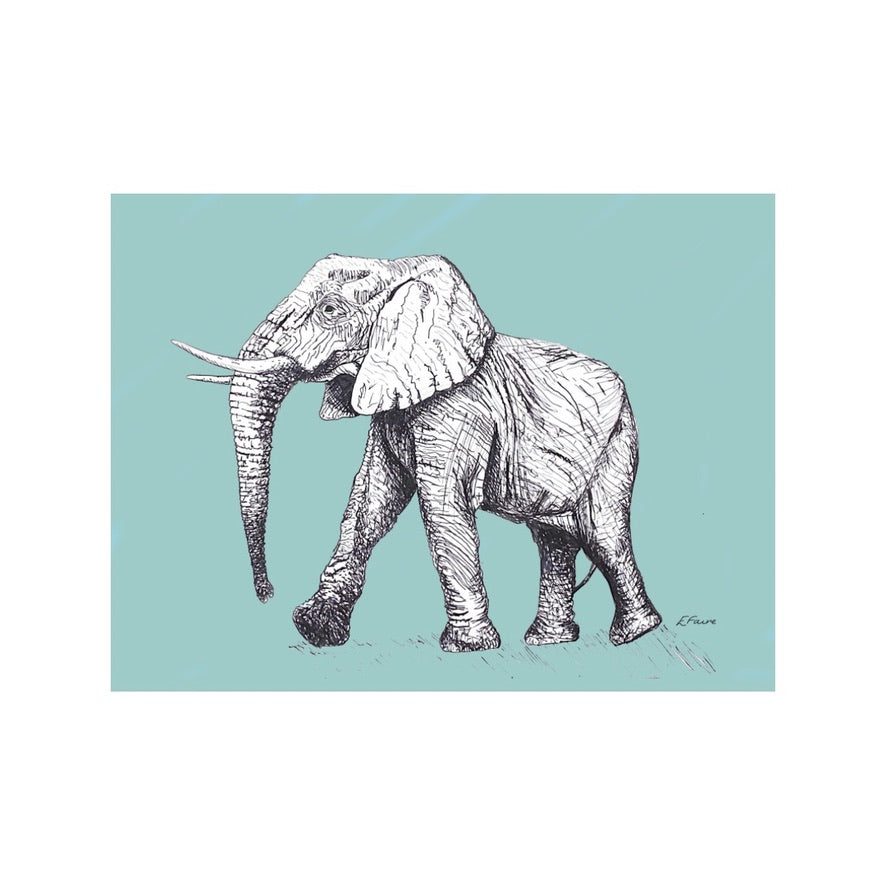 'Edward' Elephant Postcards - Pastel