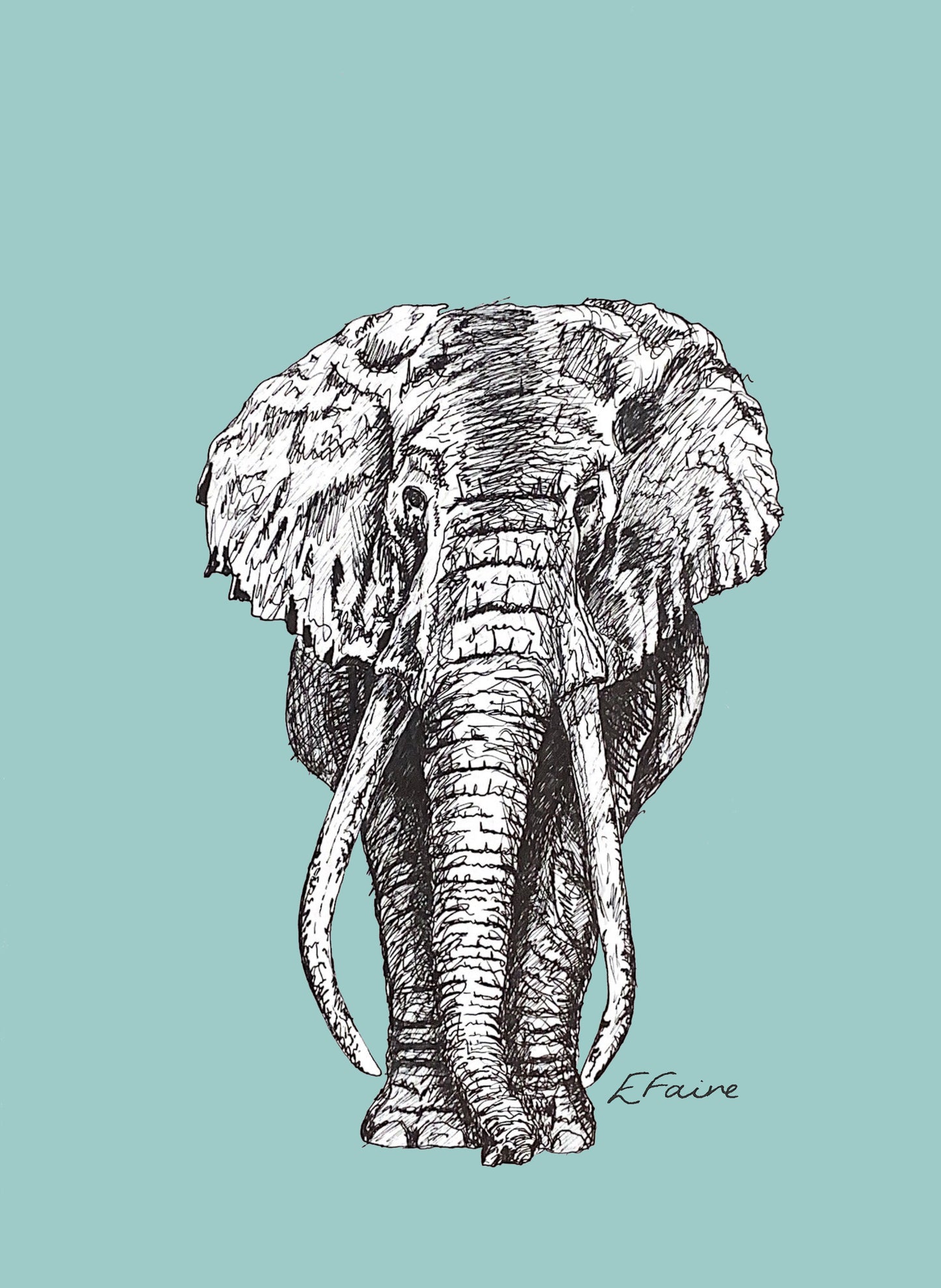 'Ems' Elephant Postcards - Pastel