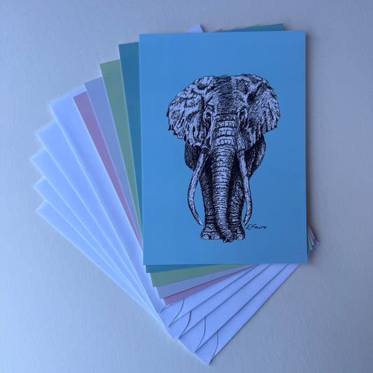 'Ems' Elephant Postcards - Pastel