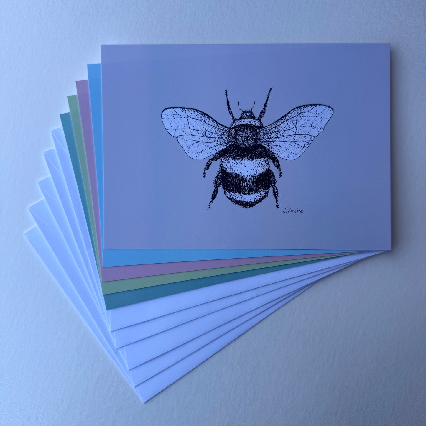 'Belinda' Bumblebee Postcards - Pastel