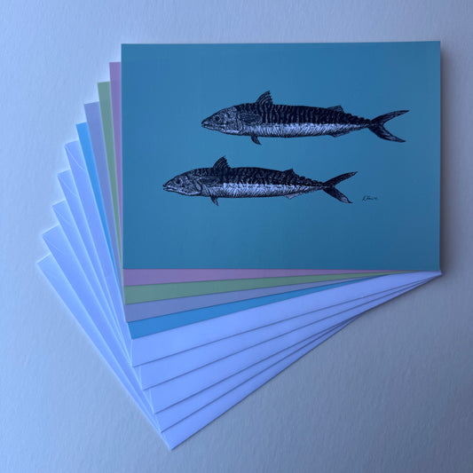 'Mills & Maverick' Mackerel Postcards - Pastel