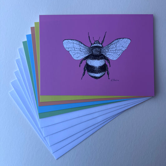 'Belinda' Bumblebee Postcards - Neon