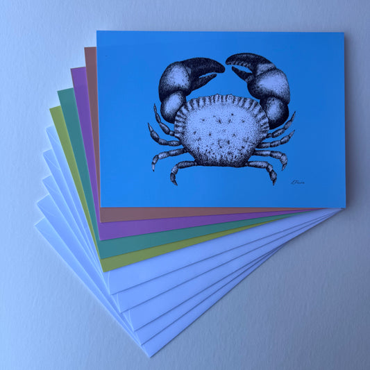 'Kevin' Cromer Crab Postcards - Neon