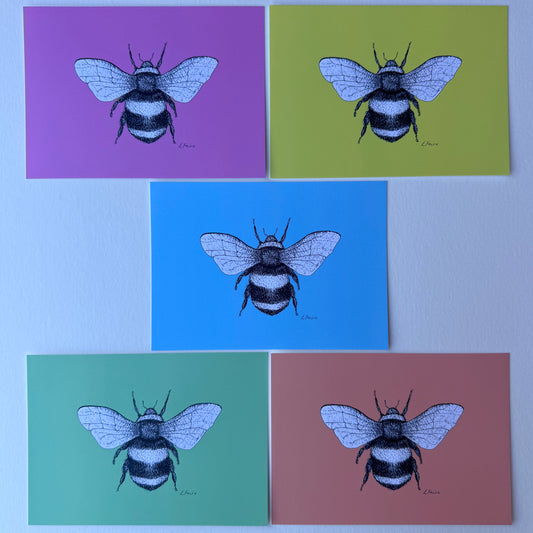 'Belinda' Bumblebee Postcards - Neon